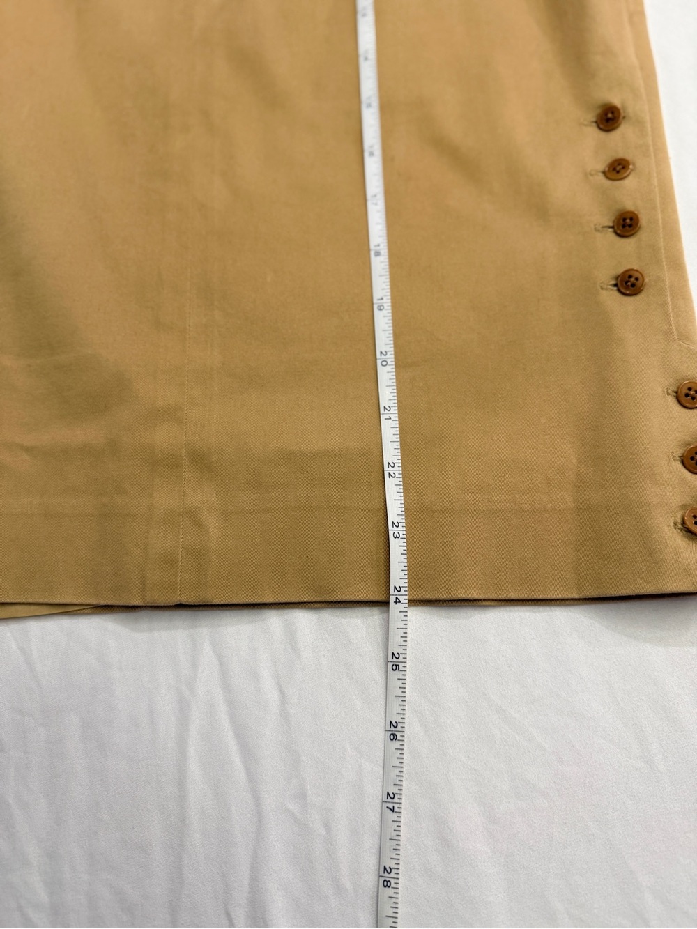 Ralph Lauren Black Label Women’s Khaki Button-Accent Pencil Skirt Size 8 - Picture 9 of 11